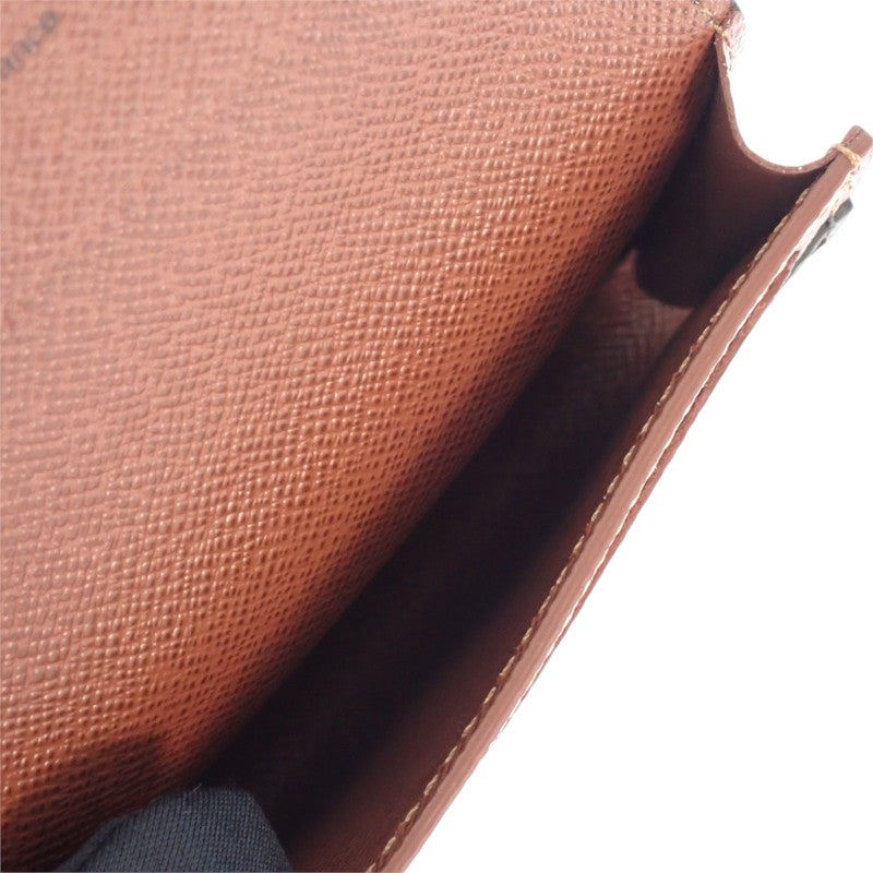 ルイヴィトン LOUIS VUITTON アンヴェロップ・カルト ドゥ ヴィジット M63801 モノグラム カードケース ブラウン ゴールド金具 レディース メンズ【中古】【Sランク】