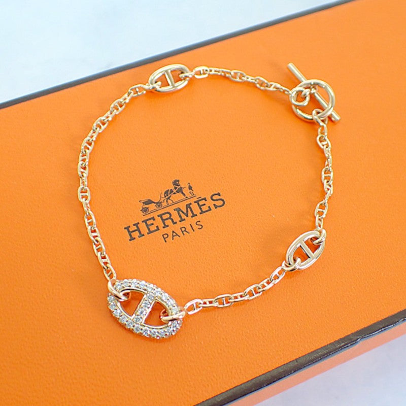エルメス HERMES ファランドール ST H221413B 00ST ブレスレット K18ピンクゴールド ゴールド ダイヤモンド レディース【中古】【Aランク】