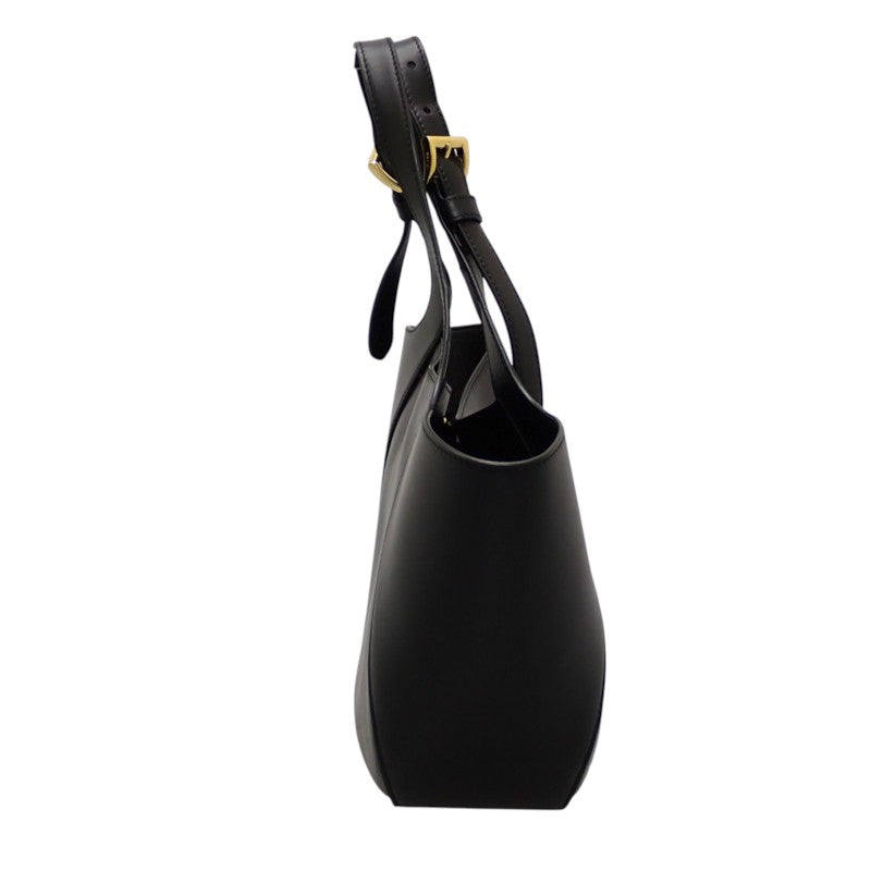 プラダ PRADA ミディアム レザー トート 1BG483 トートバッグ カーフ ブラック ゴールド金具 レディース【中古】【Aランク】