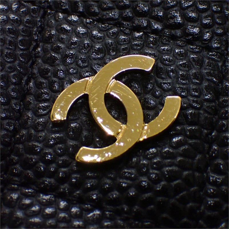 シャネル CHANEL クラシックチェーンウォレット AP0250 長財布 キャビアスキン ブラック ゴールド金具 レディース【中古】【Aランク】