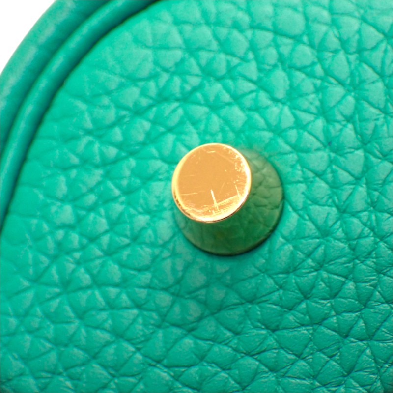 エルメス HERMES ピコタンロックMM ヴェールヴェローヌ ハンドバッグ トリヨンクレマンス グリーン ゴールド金具 レディース【中古】【ABランク】