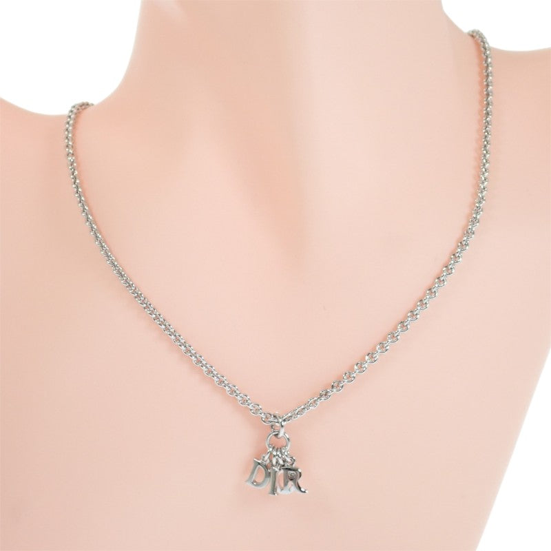 ディオール Dior ヴィンテージ ロゴ ネックレス メタル シルバー レディース【中古】【ABランク】