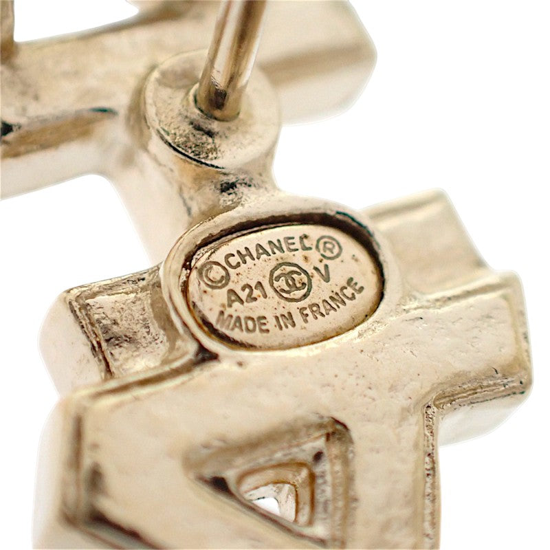 シャネル CHANEL アルファベット ロゴ A21V刻印 AB4766 ピアス メタル クリスタル ゴールド レディース【中古】【Aランク】
