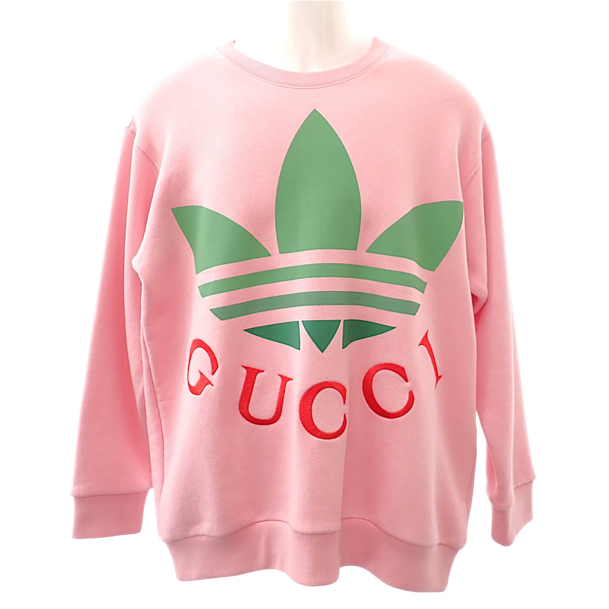 グッチ GUCCI GUCCI × adidas コットンジャージー スウェット S 721361 スウェット コットン ピンク メンズ ユニセックス【中古】【Aランク】