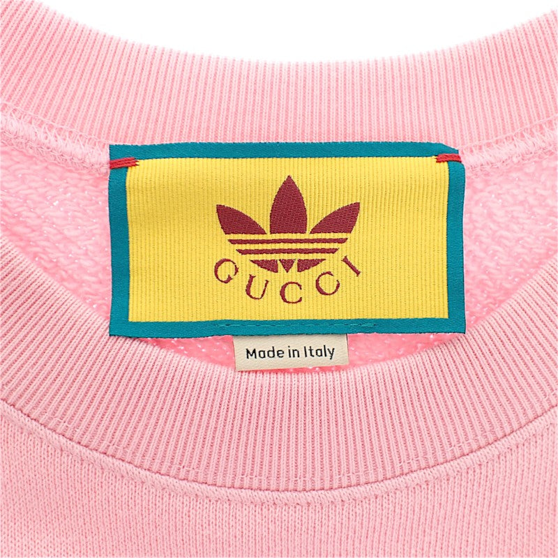 グッチ GUCCI GUCCI × adidas コットンジャージー スウェット S 721361 スウェット コットン ピンク メンズ ユニセックス【中古】【Aランク】