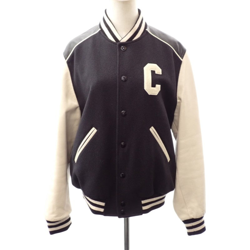セリーヌ CELINE クラシック ウール テディジャケット M 2V56D896C.38NO スタジャン ウール ラムスキン ブラック メンズ【中古】【ABランク】
