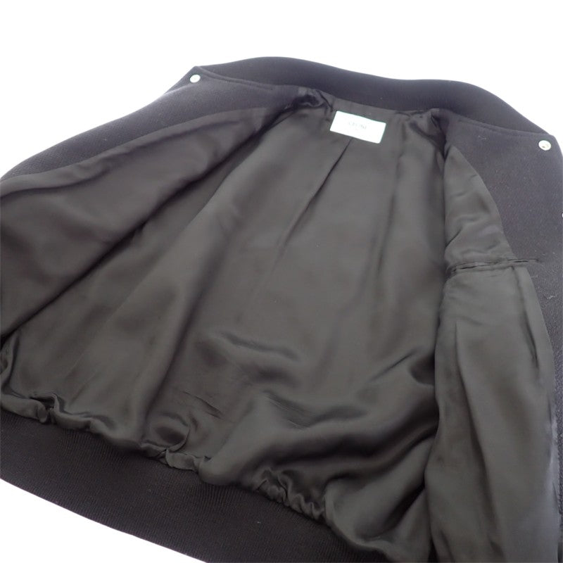セリーヌ CELINE クラシック ウール テディジャケット M 2V56D896C.38NO スタジャン ウール ラムスキン ブラック メンズ【中古】【ABランク】