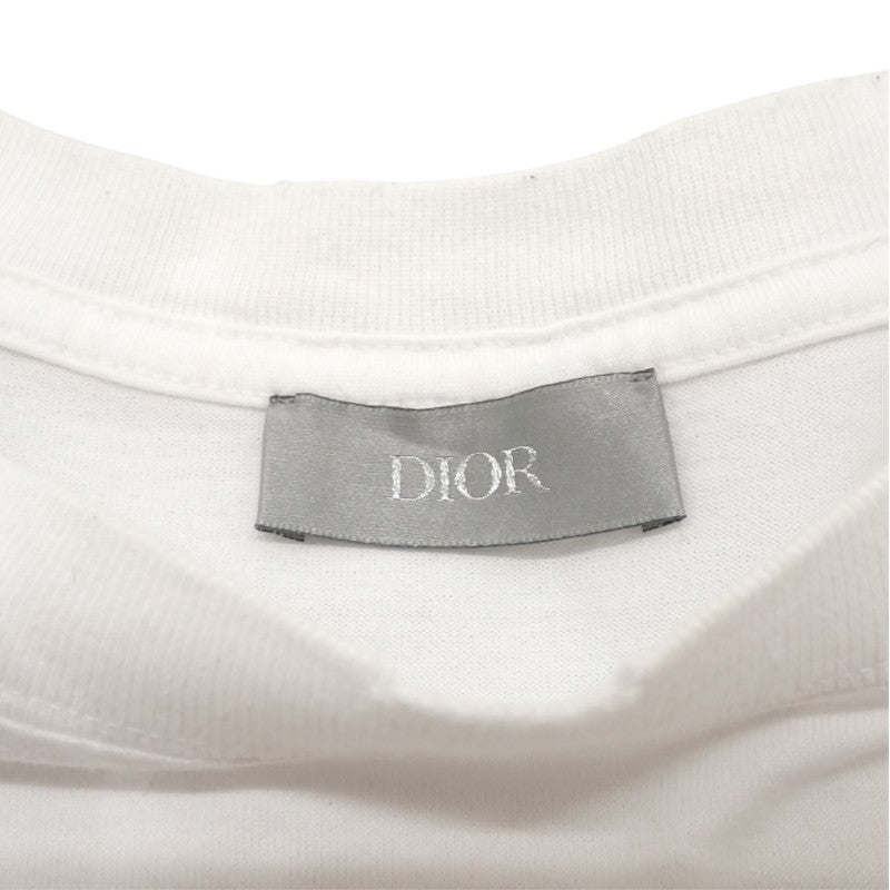 ディオール Dior COUTURE M 593J696X0677 半袖Ｔシャツ コットン ホワイト ネイビー メンズ【中古】【Aランク】