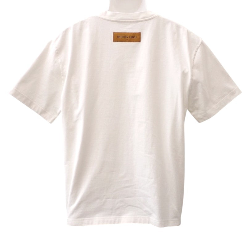 ルイヴィトン LOUIS VUITTON エンボスLV L 1AA5E0 半袖Ｔシャツ コットン ホワイト ブロンオプティーク メンズ【中古】【Aランク】