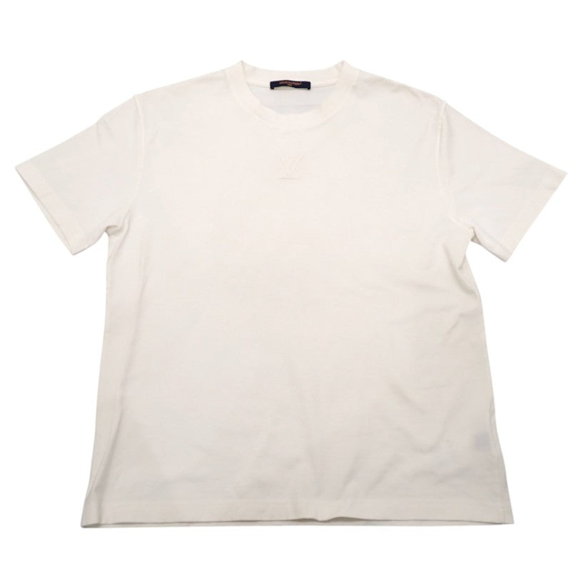 ルイヴィトン LOUIS VUITTON エンボスLV L 1AA5E0 半袖Ｔシャツ コットン ホワイト ブロンオプティーク メンズ【中古】【Aランク】