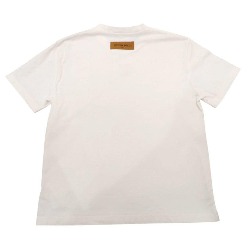 ルイヴィトン LOUIS VUITTON エンボスLV L 1AA5E0 半袖Ｔシャツ コットン ホワイト ブロンオプティーク メンズ【中古】【Aランク】