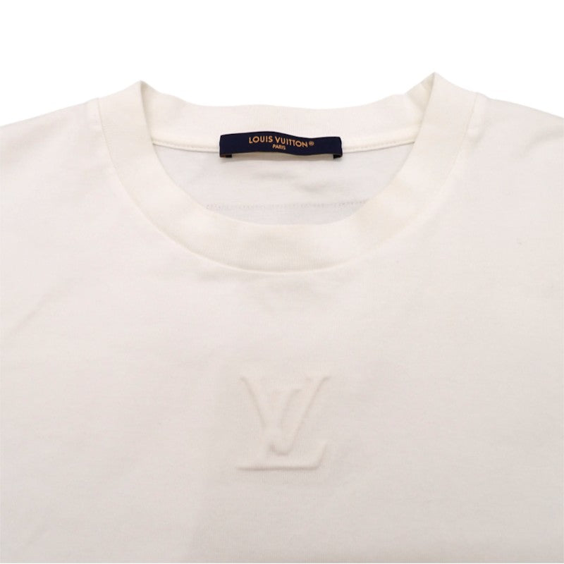 ルイヴィトン LOUIS VUITTON エンボスLV L 1AA5E0 半袖Ｔシャツ コットン ホワイト ブロンオプティーク メンズ【中古】【Aランク】