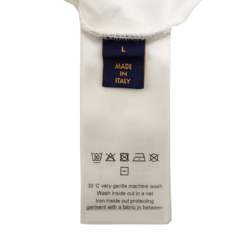 ルイヴィトン LOUIS VUITTON エンボスLV L 1AA5E0 半袖Ｔシャツ コットン ホワイト ブロンオプティーク メンズ【中古】【Aランク】
