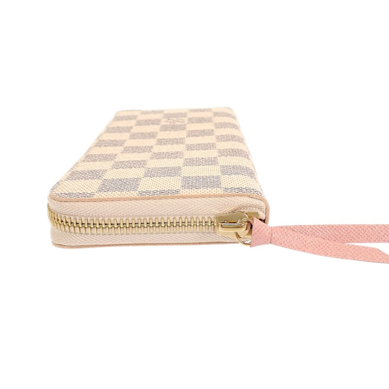 ルイヴィトン LOUIS VUITTON ポルトフォイユ・クレマンス N61264 長財布 ダミエアズールキャンバス ホワイト ゴールド金具 レディース【中古】【Sランク】
