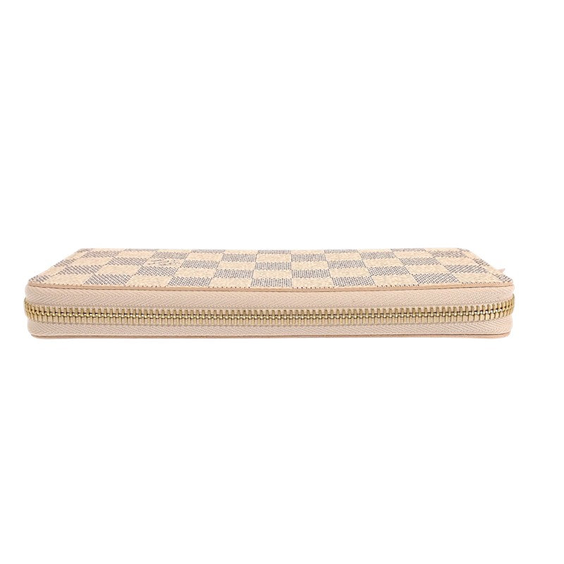 ルイヴィトン LOUIS VUITTON ポルトフォイユ・クレマンス N61264 長財布 ダミエアズールキャンバス ホワイト ゴールド金具 レディース【中古】【Sランク】
