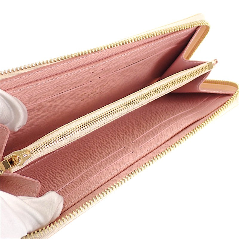 ルイヴィトン LOUIS VUITTON ポルトフォイユ・クレマンス N61264 長財布 ダミエアズールキャンバス ホワイト ゴールド金具 レディース【中古】【Sランク】