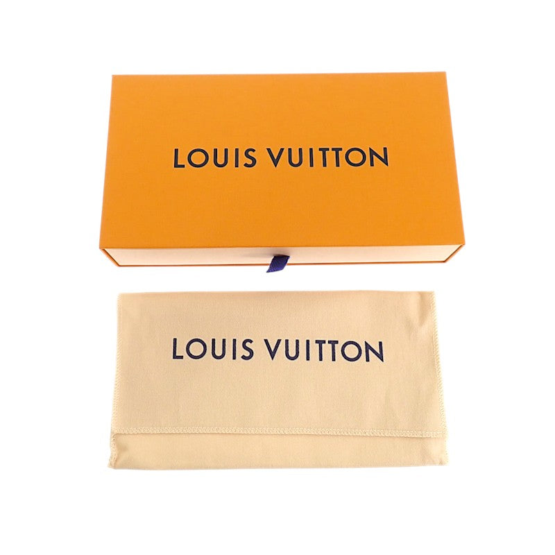 ルイヴィトン LOUIS VUITTON ポルトフォイユ・クレマンス N61264 長財布 ダミエアズールキャンバス ホワイト ゴールド金具 レディース【中古】【Sランク】
