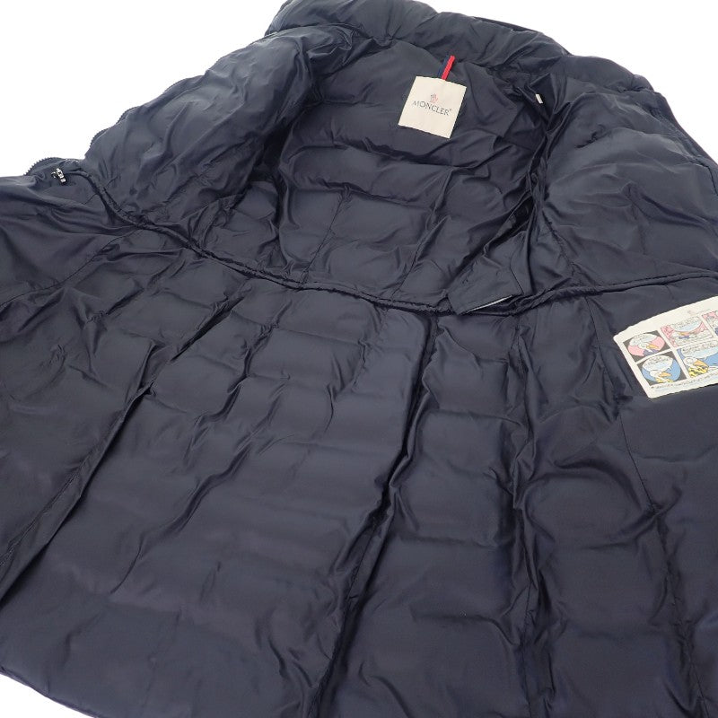 モンクレール MONCLER HERMINE エルミンヌ ロングダウンコート 0 E20934930005 53048 ダウンジャケット ナイロン ダウン90%/フェザー10％ ネイビー レディース【中古】【ABランク】