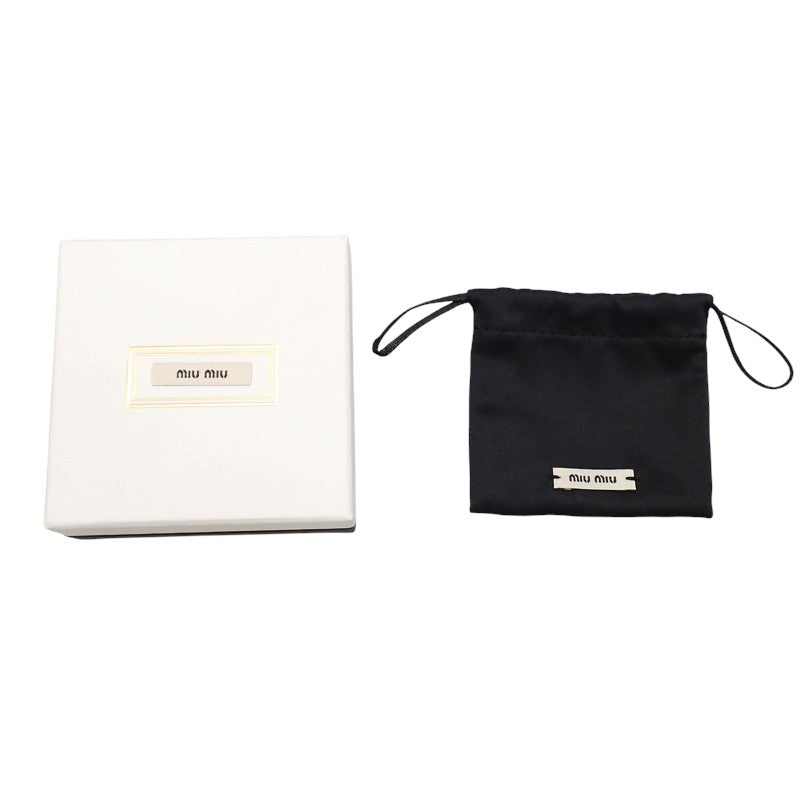 ミュウミュウ MIUMIU エナメル 5JO912_2F6T ピアス メタル ホワイト ゴールド レディース【中古】【Aランク】
