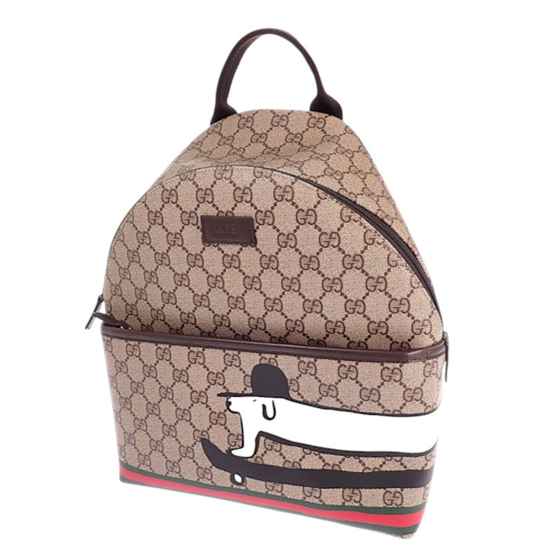 グッチ GUCCI GUCCI × Euan Roberts GG チルドレンズ ドッグ プリント バックパック 782708 リュック・デイパック PU ベージュ レディース キッズ【中古】【Aランク】