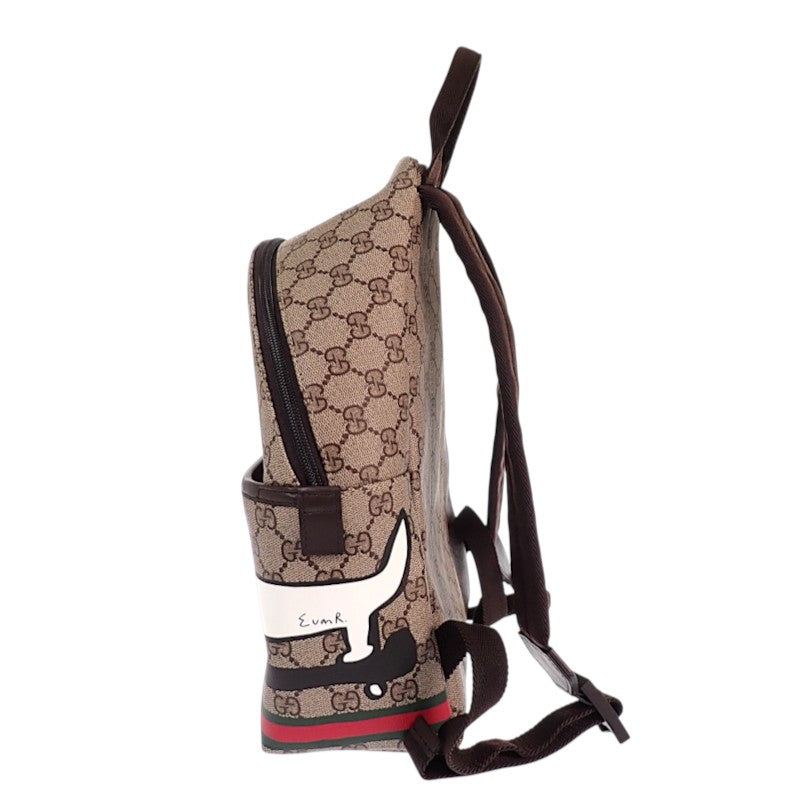 グッチ GUCCI GUCCI × Euan Roberts GG チルドレンズ ドッグ プリント バックパック 782708 リュック・デイパック PU ベージュ レディース キッズ【中古】【Aランク】
