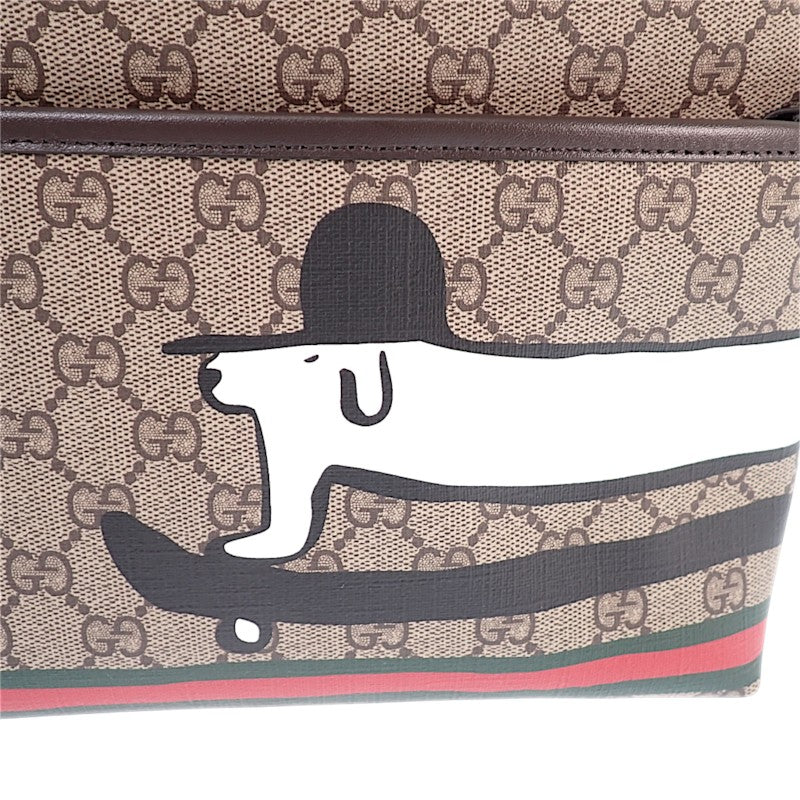 グッチ GUCCI GUCCI × Euan Roberts GG チルドレンズ ドッグ プリント バックパック 782708 リュック・デイパック PU ベージュ レディース キッズ【中古】【Aランク】