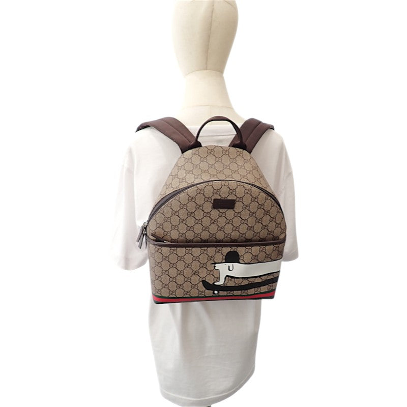 グッチ GUCCI GUCCI × Euan Roberts GG チルドレンズ ドッグ プリント バックパック 782708 リュック・デイパック PU ベージュ レディース キッズ【中古】【Aランク】
