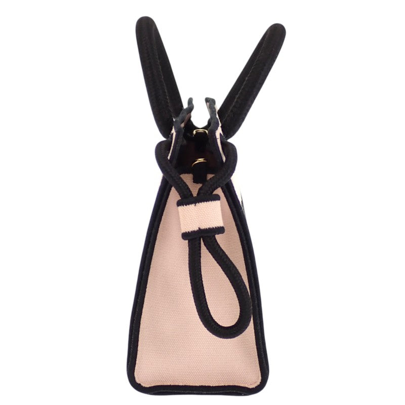 フェンディ FENDI ローマショッパートート ショルダー ミニ 8BH380 2WAYバッグ キャンバス ピンク ゴールド金具 レディース【中古】【Aランク】