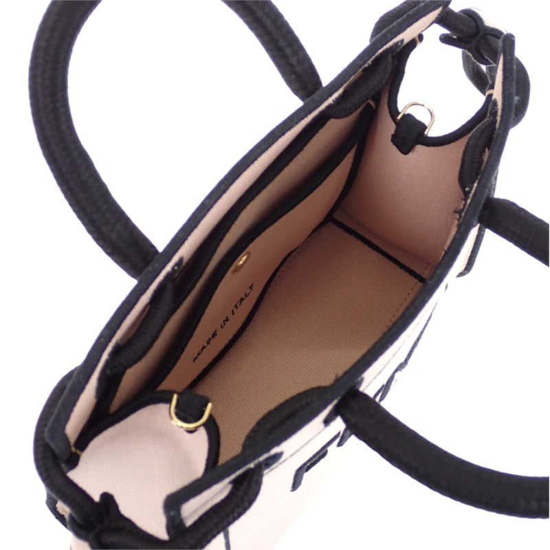 フェンディ FENDI ローマショッパートート ショルダー ミニ 8BH380 2WAYバッグ キャンバス ピンク ゴールド金具 レディース【中古】【Aランク】