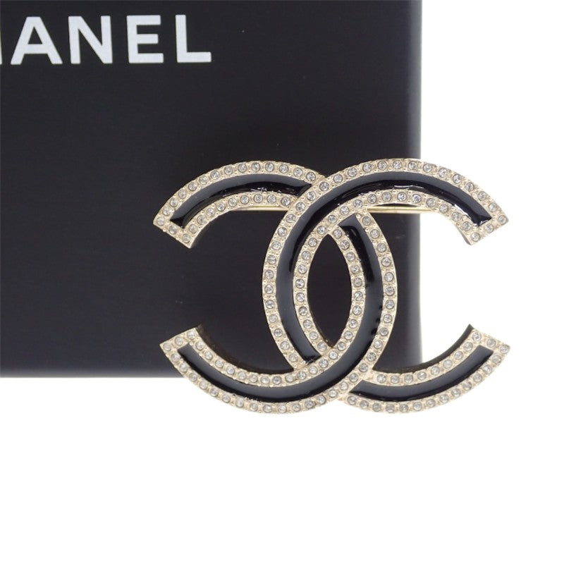 シャネル CHANEL ココマーク C23K ブローチ メタル クリスタル ゴールド ブラック レディース【中古】【Aランク】
