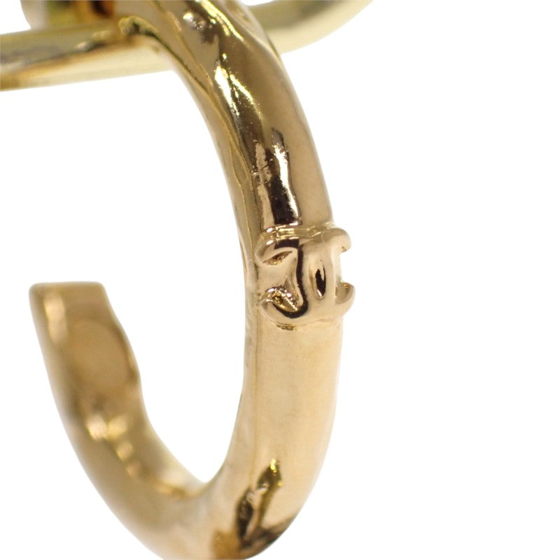 シャネル CHANEL CCフープ ピアス メタル ブラック ゴールド ゴールド金具 レディース【中古】【Aランク】