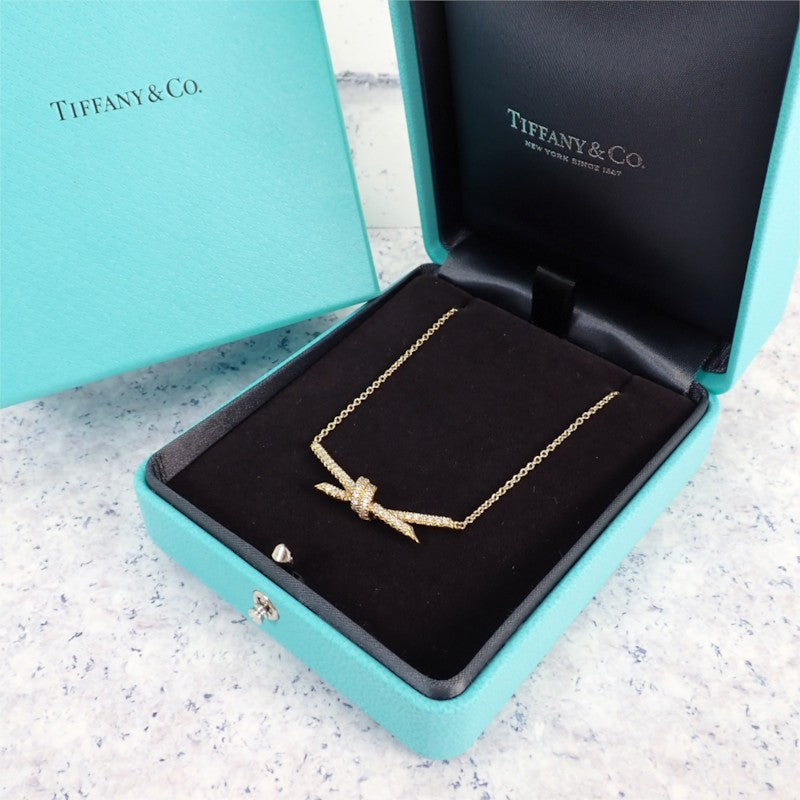 ティファニー TIFFANY&Co. ノット 70300370 ネックレス K18イエローゴールド ダイヤモンド レディース【中古】【Aランク】