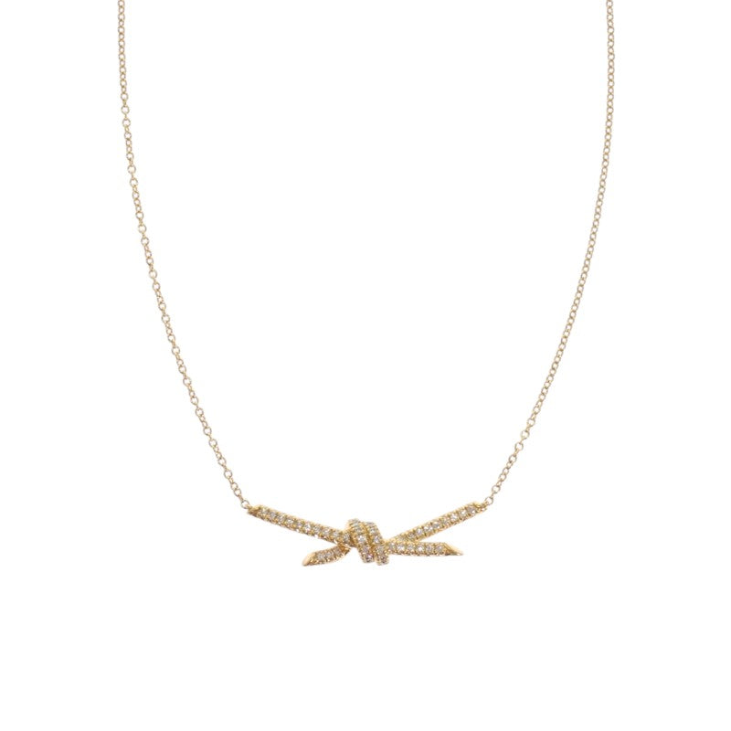 ティファニー TIFFANY&Co. ノット 70300370 ネックレス K18イエローゴールド ダイヤモンド レディース【中古】【Aランク】