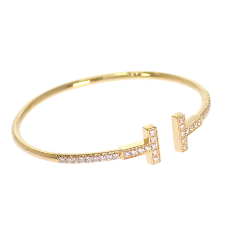 ティファニー TIFFANY&Co. Tワイヤー パヴェ ダイヤモンド 73588235 バングル K18イエローゴールド ダイヤモンド スモール レディース【中古】【ABランク】