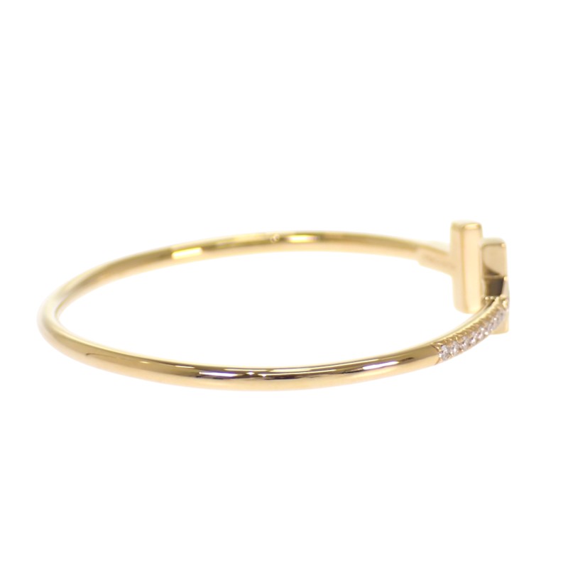 ティファニー TIFFANY&Co. Tワイヤー パヴェ ダイヤモンド 73588235 バングル K18イエローゴールド ダイヤモンド スモール レディース【中古】【ABランク】