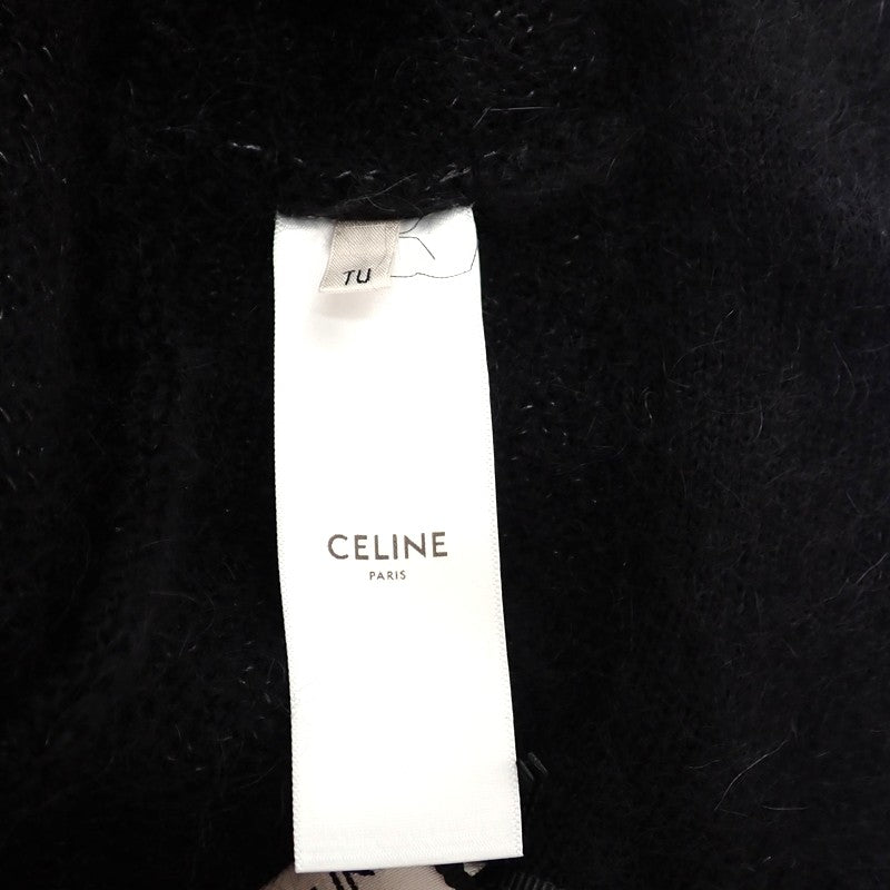 セリーヌ CELINE トリオンフ ブラッシュド モヘア バケットハット 2A58Y270R ハット ナイロン ブラック メンズ レディース【中古】【ABランク】