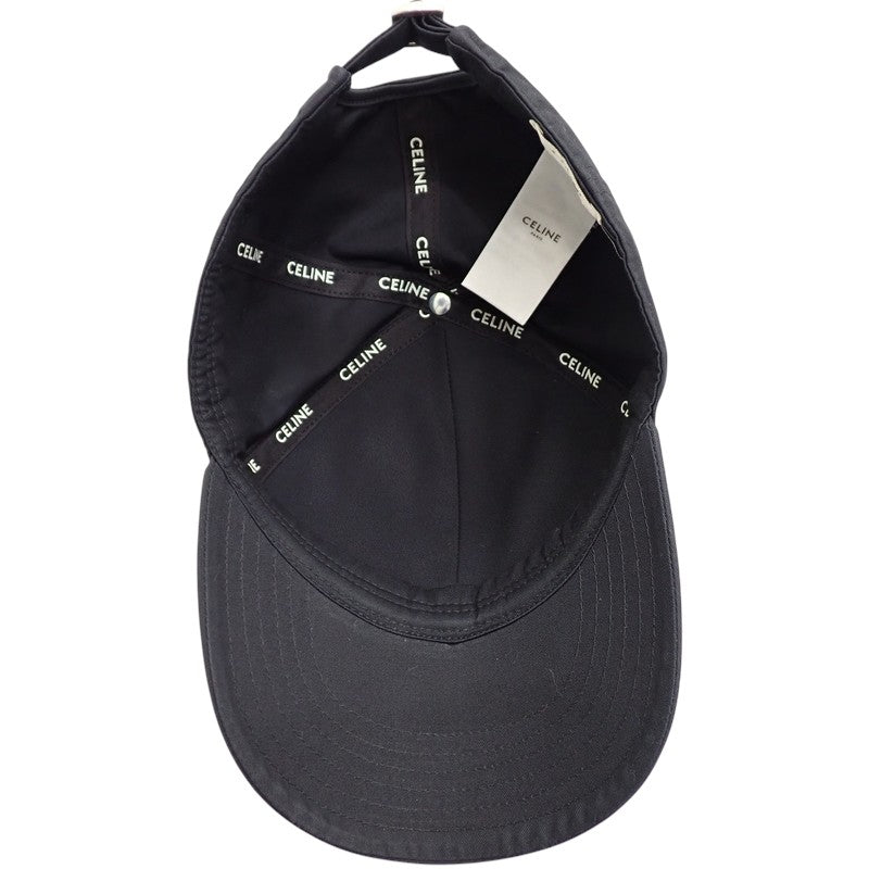 セリーヌ CELINE ベースボール M 2AUY8969P キャップ コットン ブラック メンズ【中古】【ABランク】
