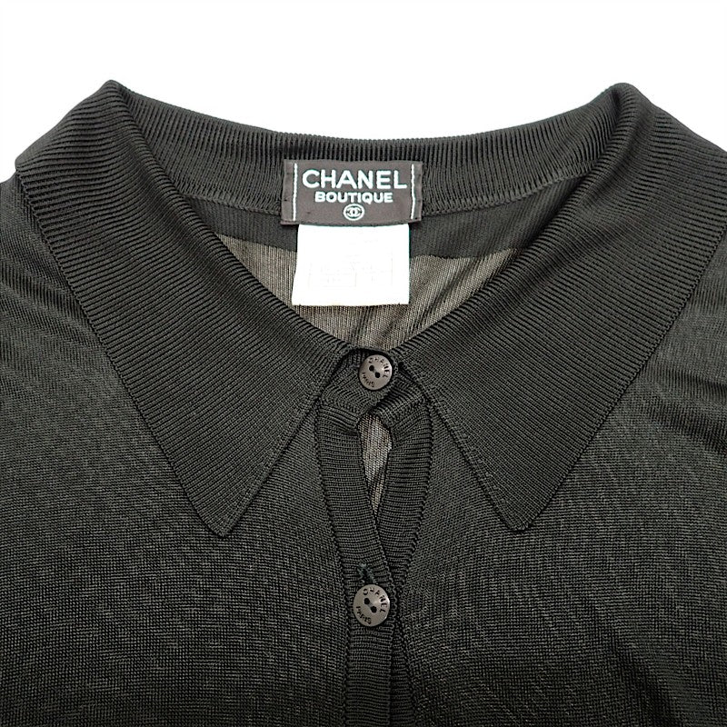 シャネル CHANEL シアーボタンシャツ ヴィンテージ 40 P10150 V00417 94305 長袖シャツ ブラック レディース【中古】【ABランク】