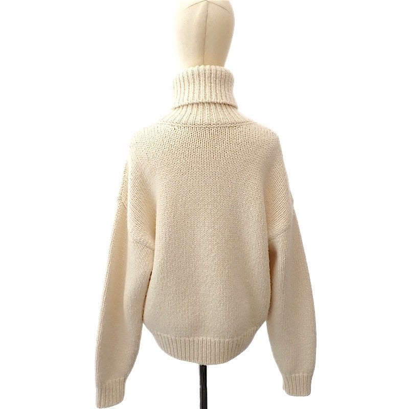 セリーヌ CELINE トリオンフ タートルネックセーター XS 2A89S234P セーター ウール オフホワイト レディース【中古】【ABランク】