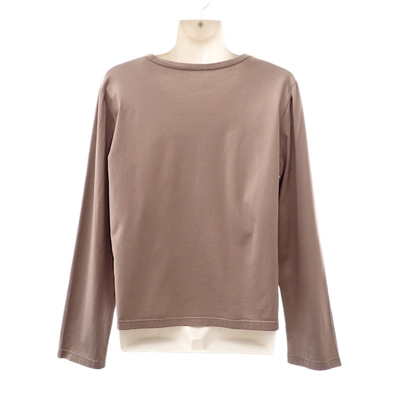 エルメス HERMES ロングスリーブ カットソー XL 長袖Ｔシャツ コットン グレージュ レディース【中古】【Bランク】