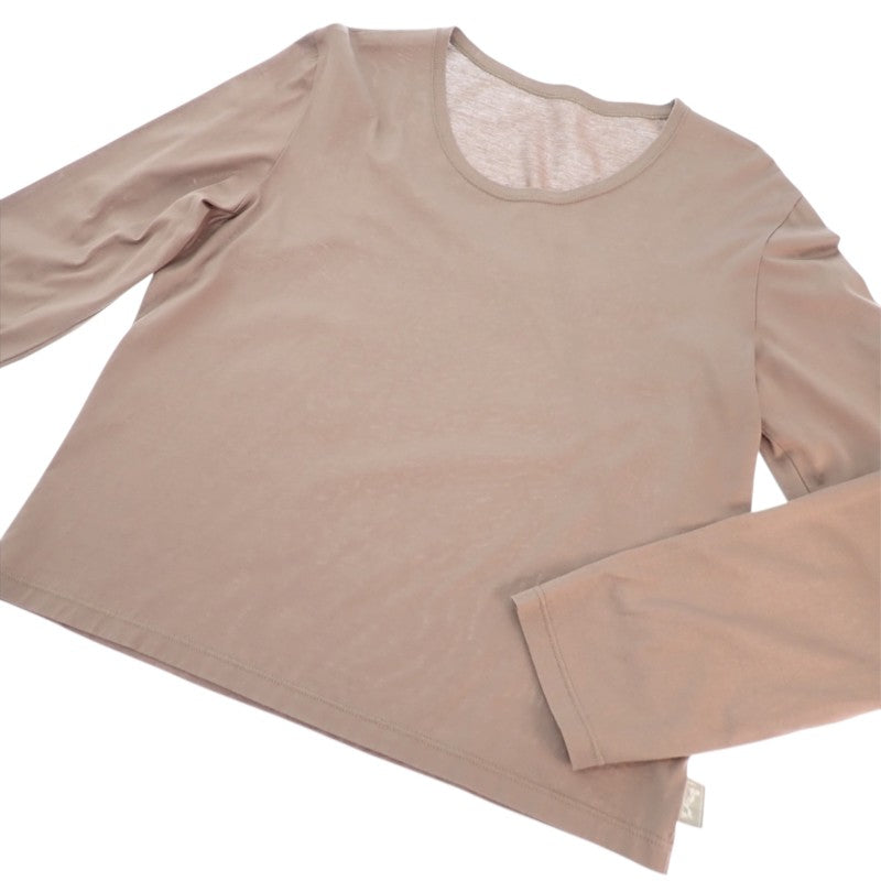 エルメス HERMES ロングスリーブ カットソー XL 長袖Ｔシャツ コットン グレージュ レディース【中古】【Bランク】