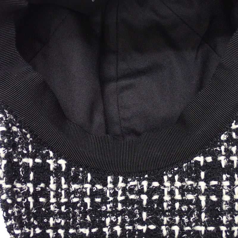 サンローラン SAINT LAURENT ツイードベースボール 676435_3YH99 キャップ ウール ブラック レディース【中古】【ABランク】