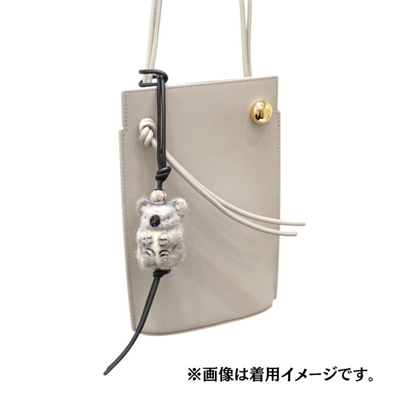 ロエベ LOEWE コアラ CA36232X33 バッグチャーム カーフ フェルト グレー ブラック レディース【中古】【Aランク】