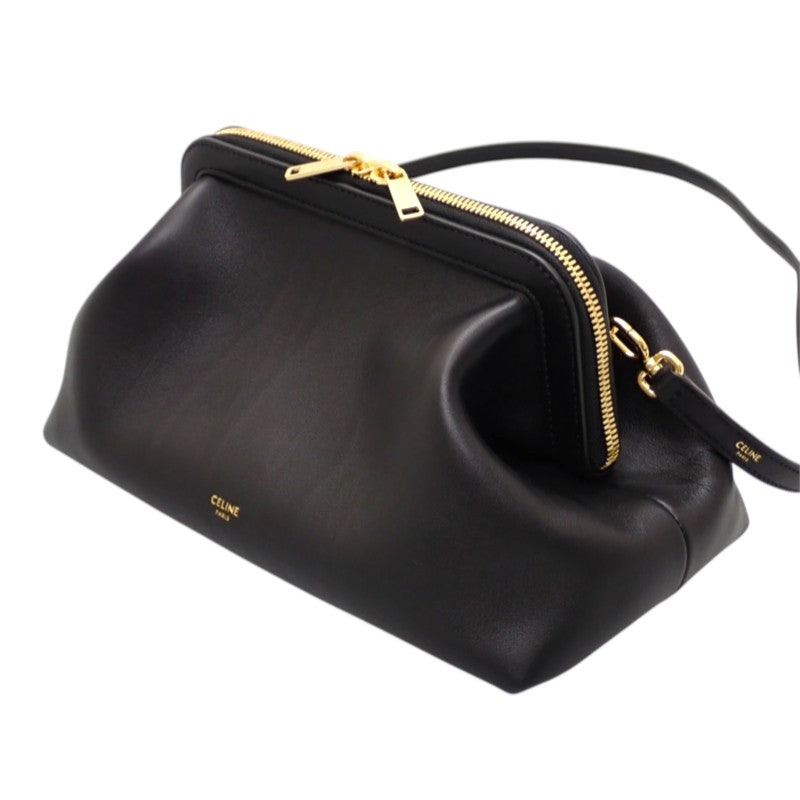 セリーヌ CELINE スモールドクターポーチ L106N3R32.38NO 2WAYバッグ ショルダーバッグ カーフ ブラック ゴールド金具 レディース【中古】【Aランク】
