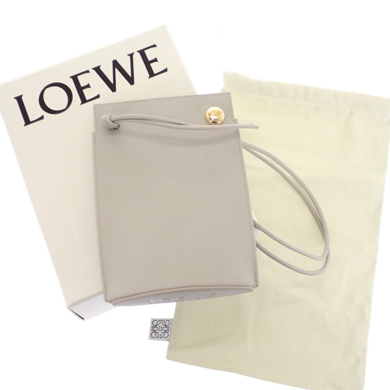 ロエベ LOEWE ペブルダイスポケット CPBPR12X01 ショルダーバッグ カーフ グレー ゴールド金具 レディース【中古】【Aランク】