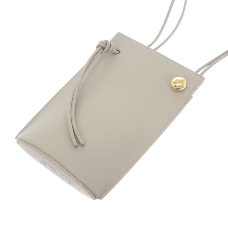 ロエベ LOEWE ペブルダイスポケット CPBPR12X01 ショルダーバッグ カーフ グレー ゴールド金具 レディース【中古】【Aランク】