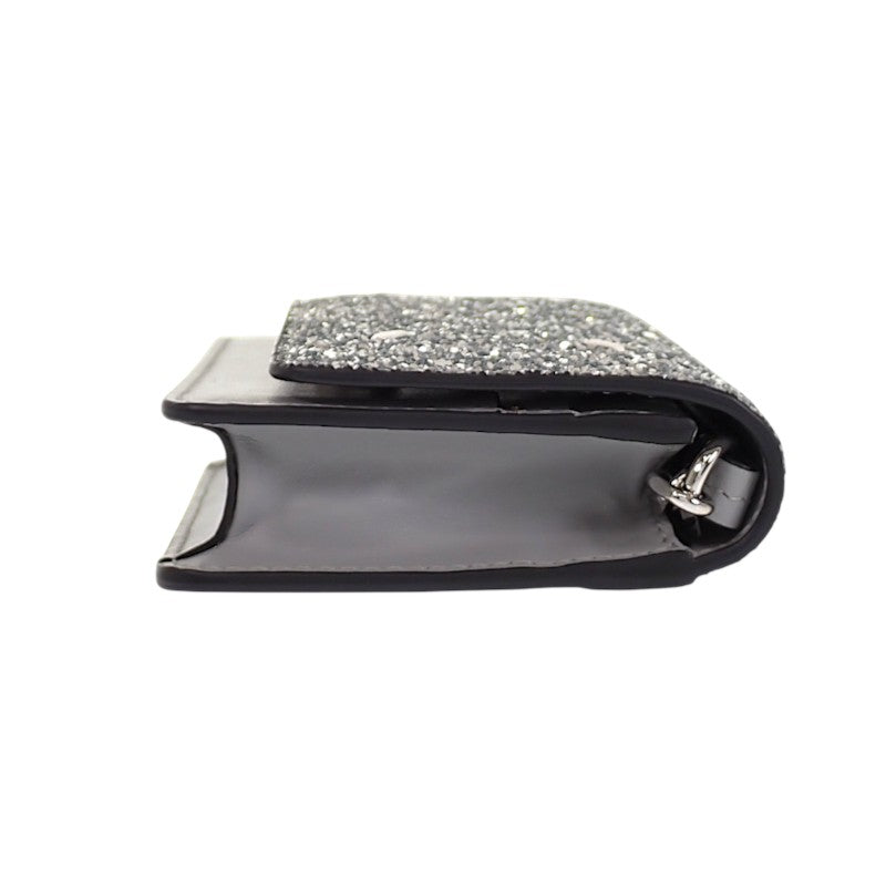 メゾンマルジェラ MAISON MARGIELA グリッター マイクロ チェーンウォレット S35UI0542P6233T9002 二つ折り財布 レザー スパンコール シルバー レディース【中古】【Aランク】