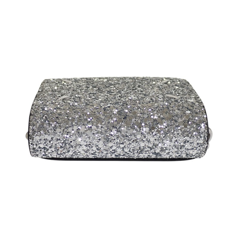 メゾンマルジェラ MAISON MARGIELA グリッター マイクロ チェーンウォレット S35UI0542P6233T9002 二つ折り財布 レザー スパンコール シルバー レディース【中古】【Aランク】