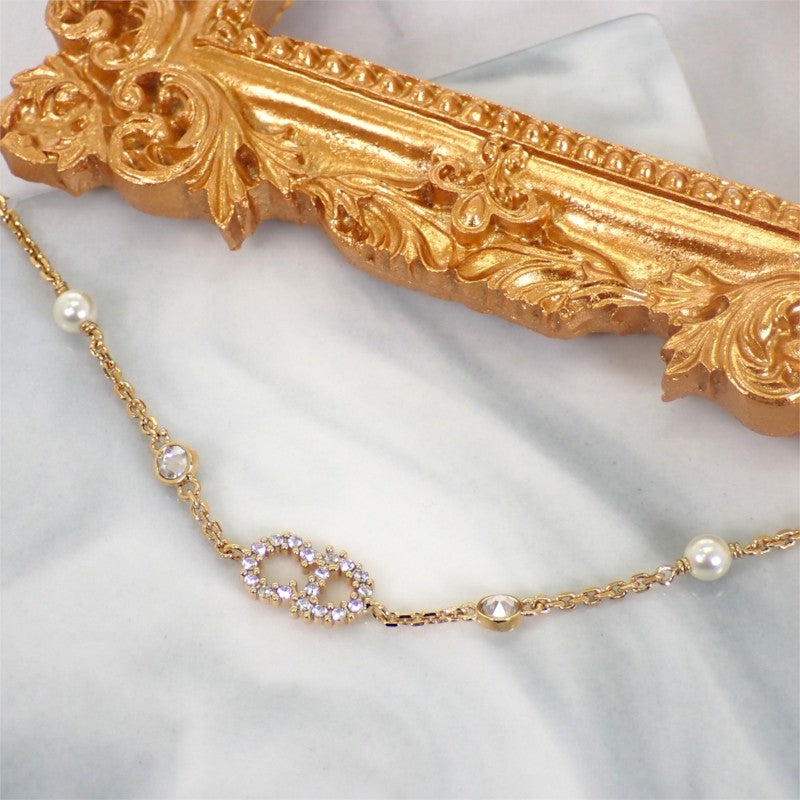 ディオール Dior Clair D Lune B3106WOMZI_D301 ブレスレット メタル フェイクパール クリスタル ゴールド レディース【中古】【Aランク】