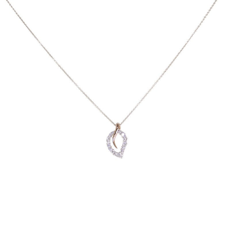 ニナリッチ リーフ ネックレス K18ピンクゴールド K18ホワイトゴールド ダイヤモンド レディース【中古】【Aランク】